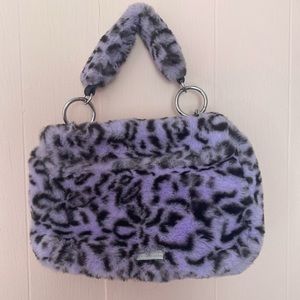 ON HOLD - Skinny Dip London purple cheetah furry bag